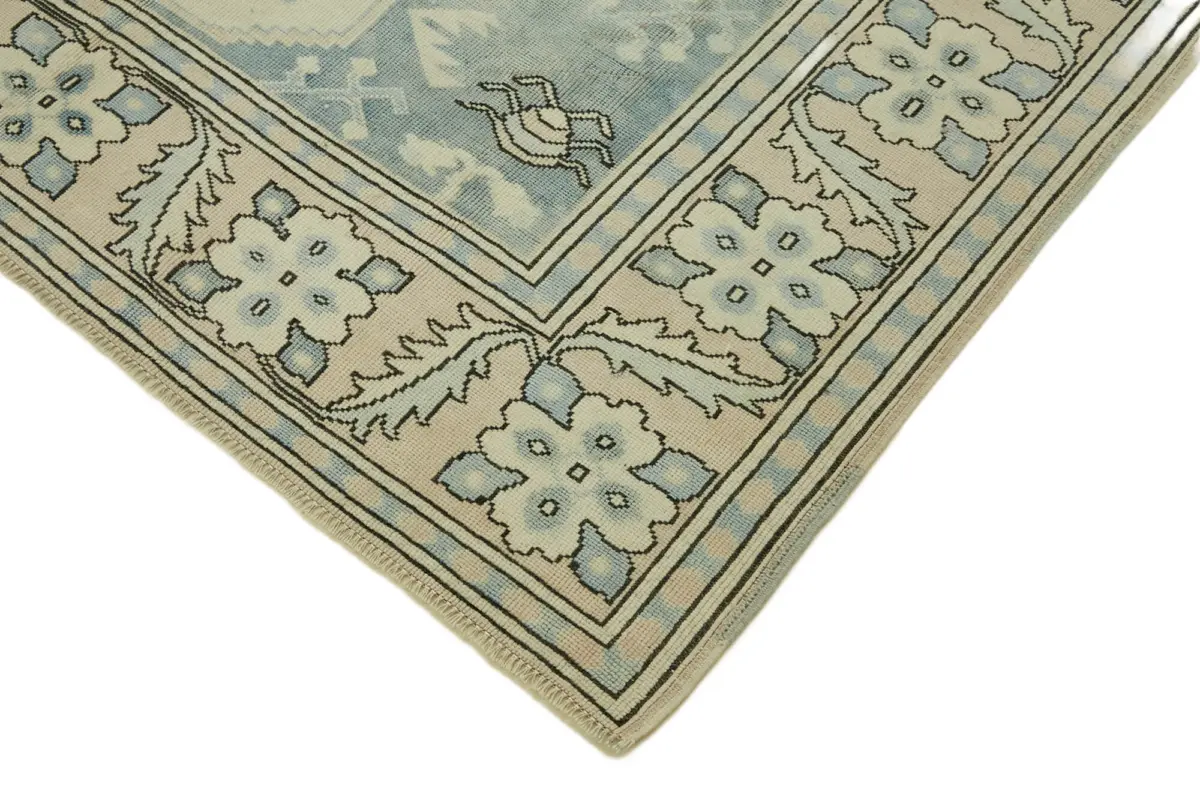 Anadolu Eskitme Bej Pamuk Üzerine Yün El Dokuma Halı-163x230 - Görsel 4