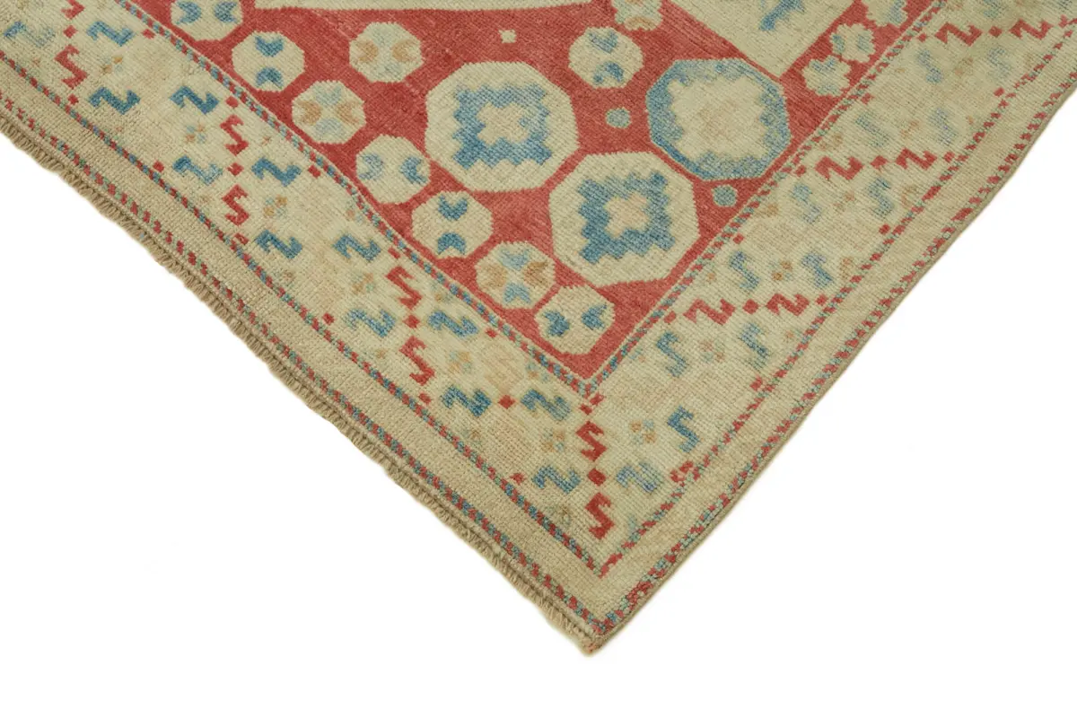 Anadolu Eskitme Bej Pamuk Üzerine Yün El Dokuma Halı-139x217 - Görsel 4