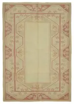 Anadolu Eskitme Bej Pamuk Üzerine Yün El Dokuma Halı-140x200