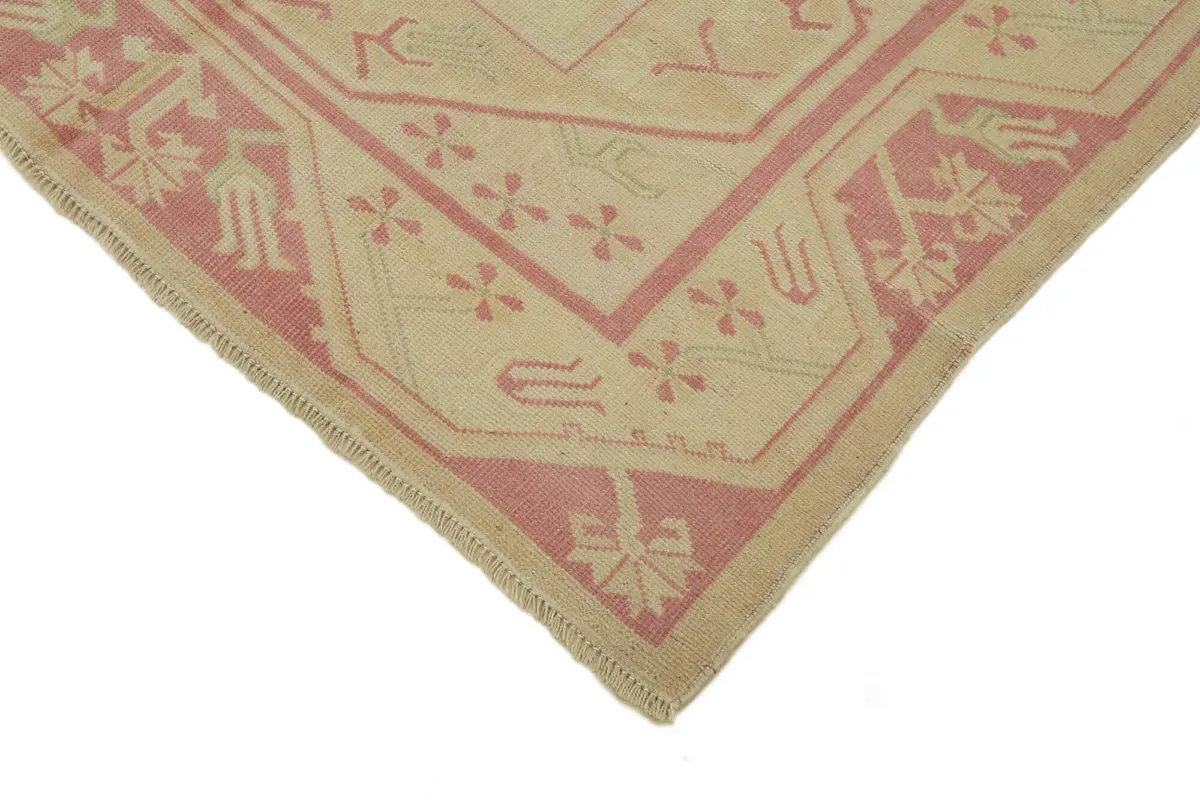 Anadolu Eskitme Bej Pamuk Üzerine Yün El Dokuma Halı-140x200 - Görsel 4