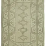 Anadolu Eskitme Bej Pamuk Üzerine Yün El Dokuma Halı-200x290