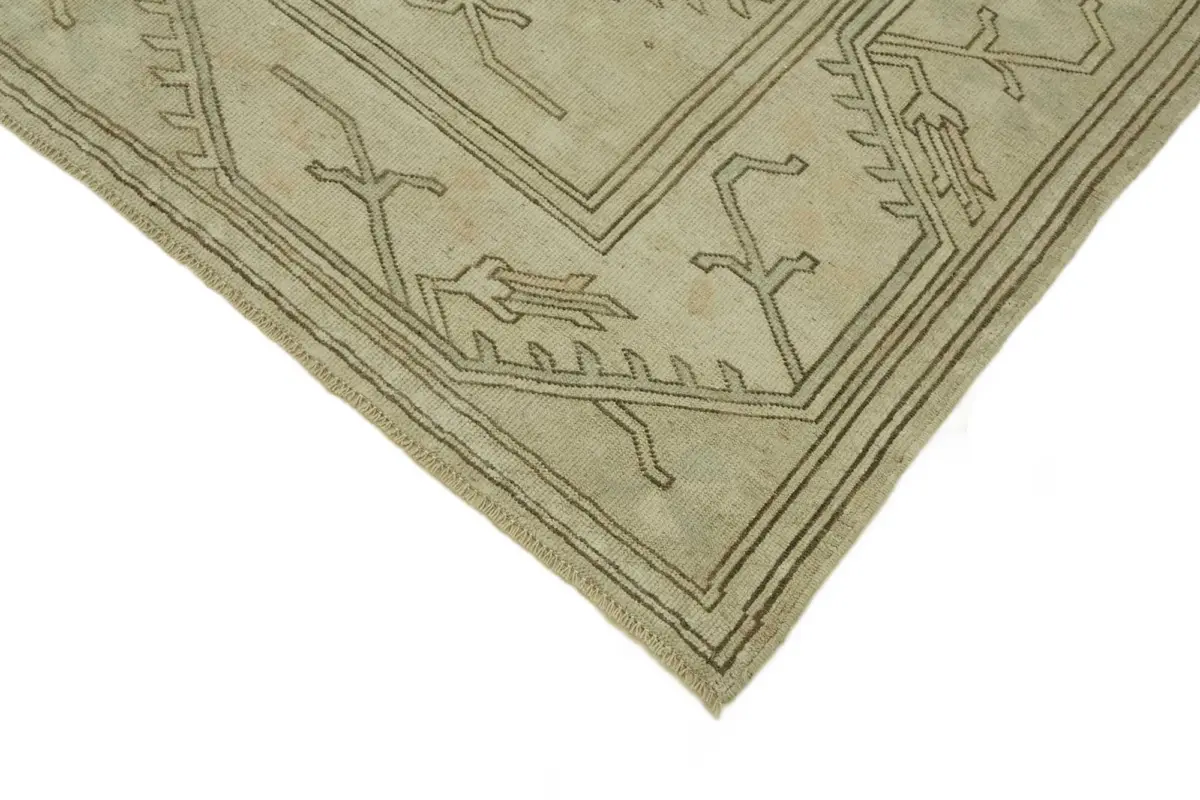 Anadolu Eskitme Bej Pamuk Üzerine Yün El Dokuma Halı-200x290 - Görsel 4