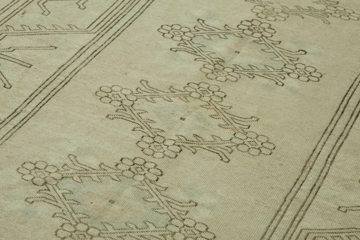 Anadolu Eskitme Bej Pamuk Üzerine Yün El Dokuma Halı-200x290 - Görsel 5