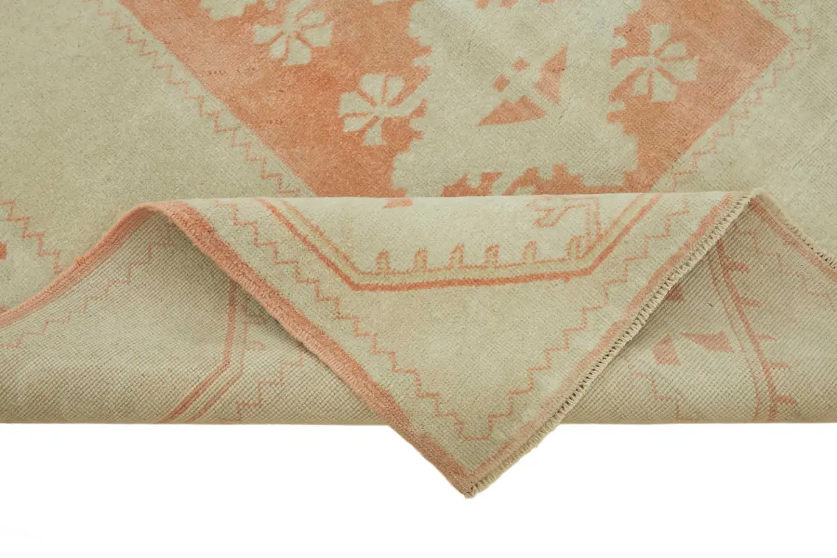 Anadolu Eskitme Bej Pamuk Üzerine Yün El Dokuma Halı-167x252 - Görsel 6