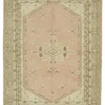 Anadolu Eskitme Bej Pamuk Üzerine Yün El Dokuma Halı-195x297