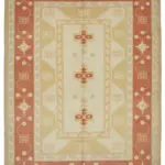 Anadolu Eskitme Bej Pamuk Üzerine Yün El Dokuma Halı-238x326