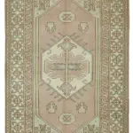 Anadolu Eskitme Bej Pamuk Üzerine Yün El Dokuma Halı-145x233