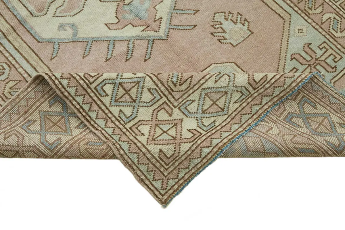 Anadolu Eskitme Bej Pamuk Üzerine Yün El Dokuma Halı-145x233 - Görsel 6