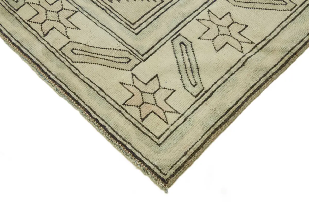 Anadolu Eskitme Bej Pamuk Üzerine Yün El Dokuma Halı-183x240 - Görsel 4