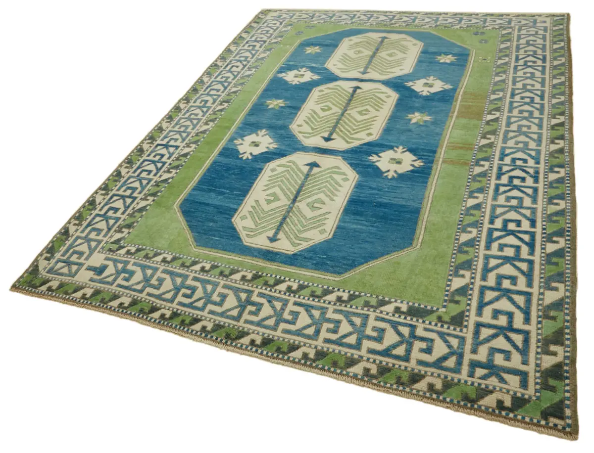 Anadolu Eskitme Bej Pamuk Üzerine Yün El Dokuma Halı-214x316 - Görsel 3