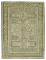 Anadolu Eskitme Bej Pamuk Üzerine Yün El Dokuma Halı-158x212