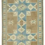 Anadolu Eskitme Bej Pamuk Üzerine Yün El Dokuma Halı-160x267