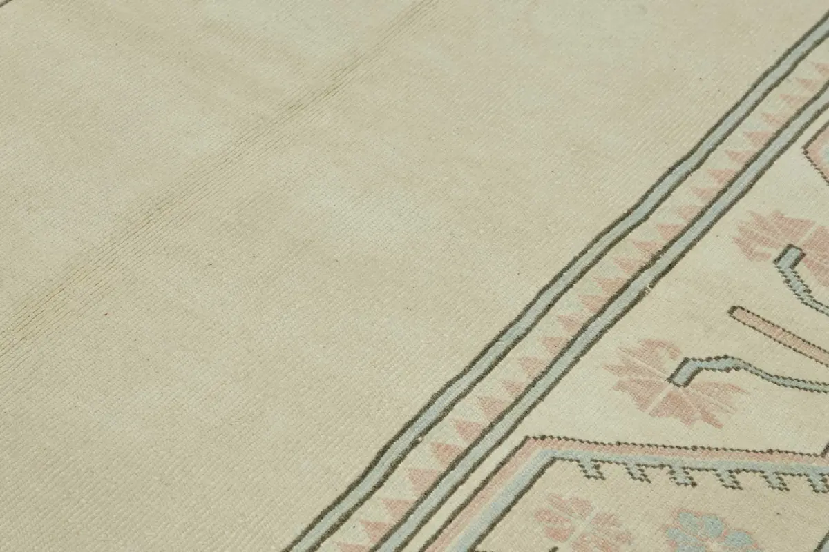 Anadolu Eskitme Bej Pamuk Üzerine Yün El Dokuma Halı-214x275 - Görsel 5