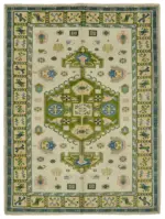 Anadolu Eskitme Bej Pamuk Üzerine Yün El Dokuma Halı-209x281