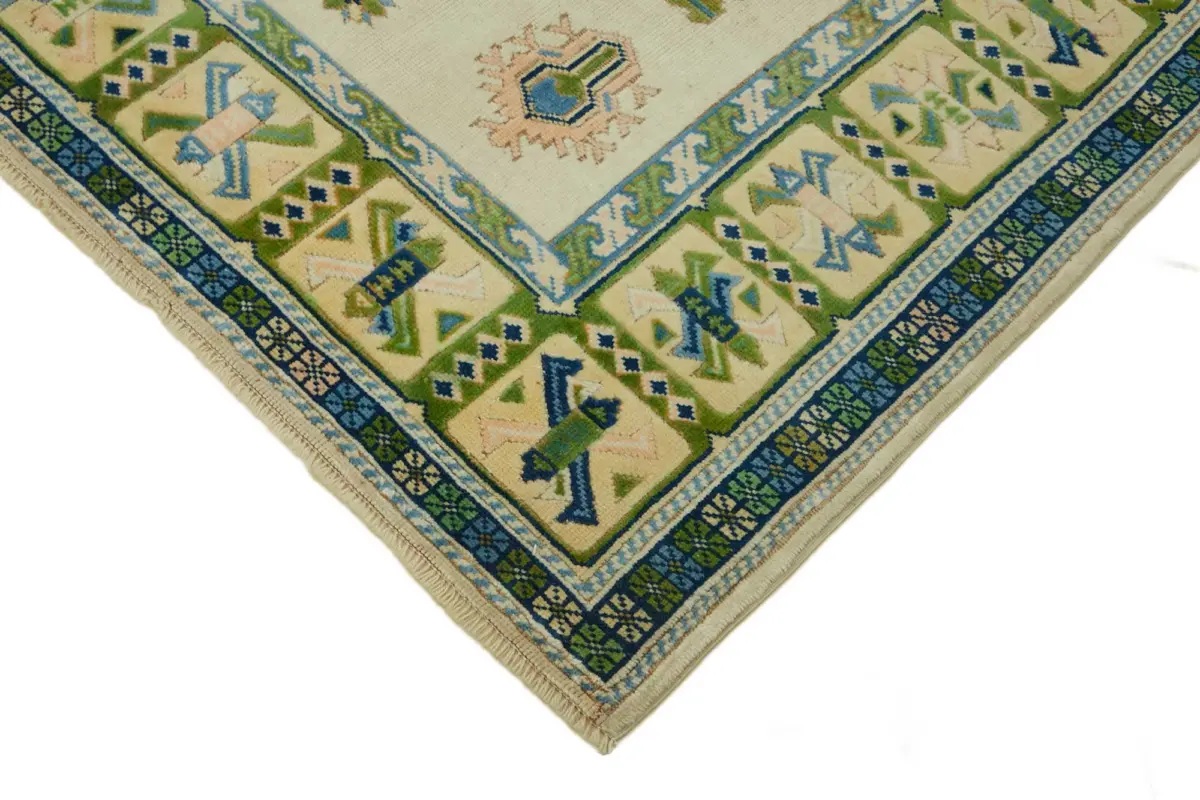 Anadolu Eskitme Bej Pamuk Üzerine Yün El Dokuma Halı-209x281 - Görsel 4