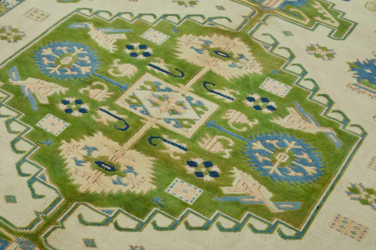 Anadolu Eskitme Bej Pamuk Üzerine Yün El Dokuma Halı-209x281 - Görsel 5