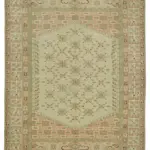 Anadolu Eskitme Bej Pamuk Üzerine Yün El Dokuma Halı-180x258