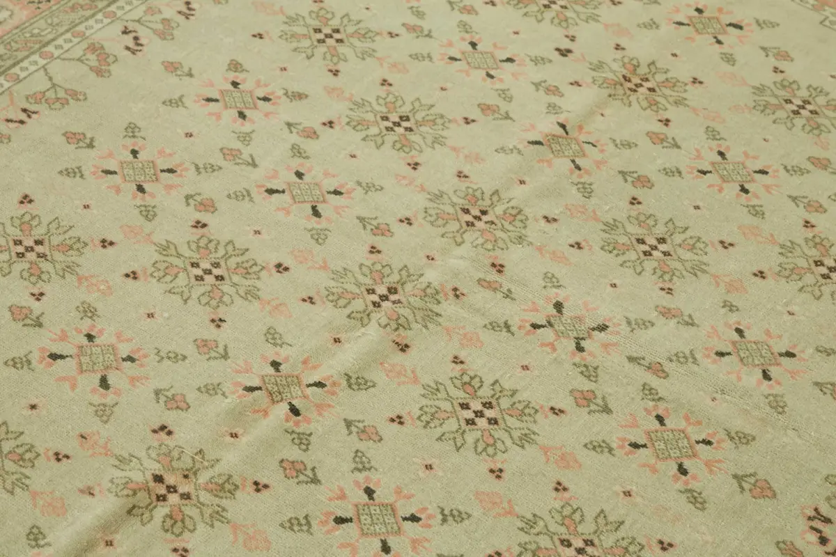 Anadolu Eskitme Bej Pamuk Üzerine Yün El Dokuma Halı-180x258 - Görsel 5