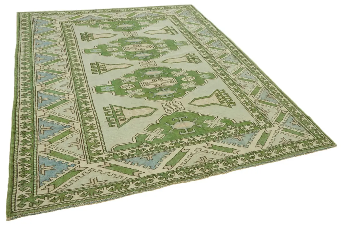 Anadolu Eskitme Bej Pamuk Üzerine Yün El Dokuma Halı-229x280 - Görsel 2