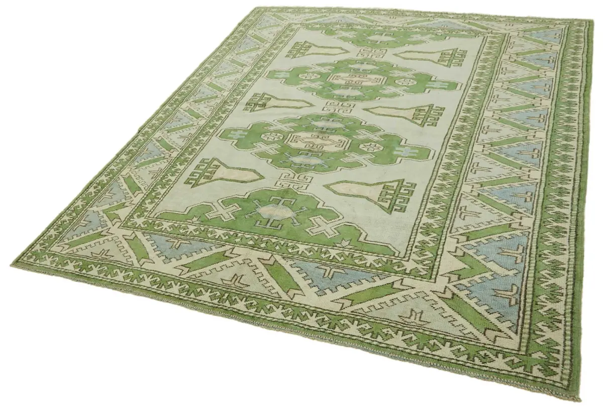 Anadolu Eskitme Bej Pamuk Üzerine Yün El Dokuma Halı-229x280 - Görsel 3