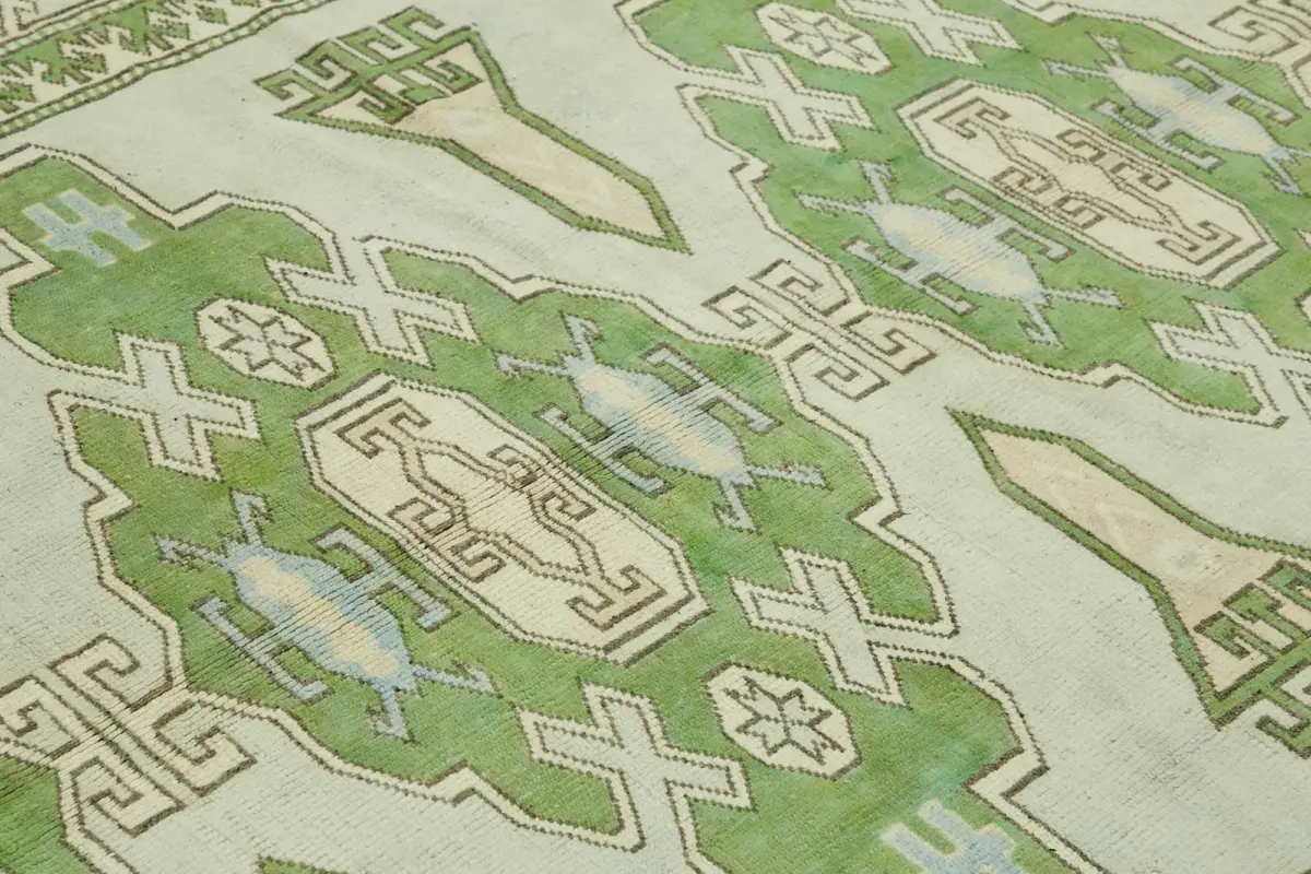 Anadolu Eskitme Bej Pamuk Üzerine Yün El Dokuma Halı-229x280 - Görsel 5