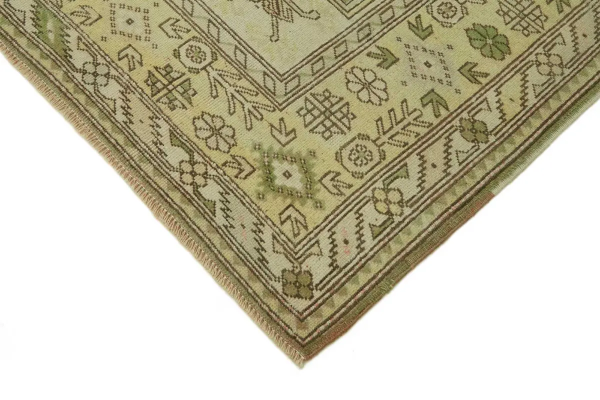 Anadolu Eskitme Bej Pamuk Üzerine Yün El Dokuma Halı-205x288 - Görsel 4