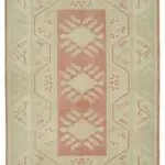 Anadolu Eskitme Bej Pamuk Üzerine Yün El Dokuma Halı-198x284