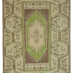 Anadolu Eskitme Bej Pamuk Üzerine Yün El Dokuma Halı-163x220