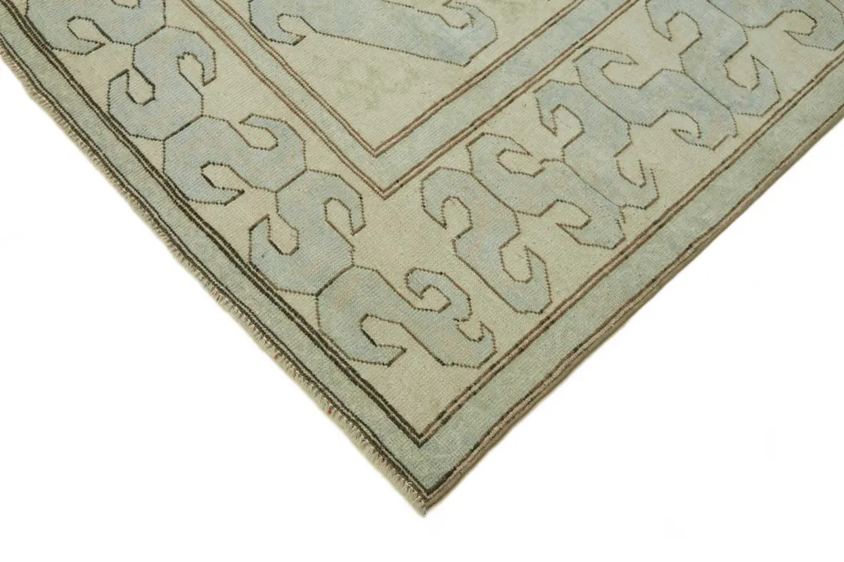 Anadolu Eskitme Bej Pamuk Üzerine Yün El Dokuma Halı-191x266 - Görsel 4