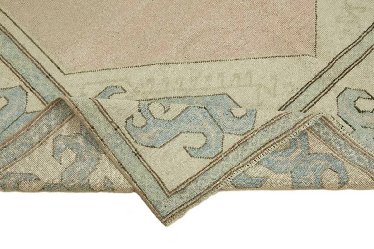 Anadolu Eskitme Bej Pamuk Üzerine Yün El Dokuma Halı-191x266 - Görsel 6