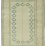 Anadolu Eskitme Bej Pamuk Üzerine Yün El Dokuma Halı-185x248