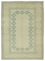 Anadolu Eskitme Bej Pamuk Üzerine Yün El Dokuma Halı-185x248