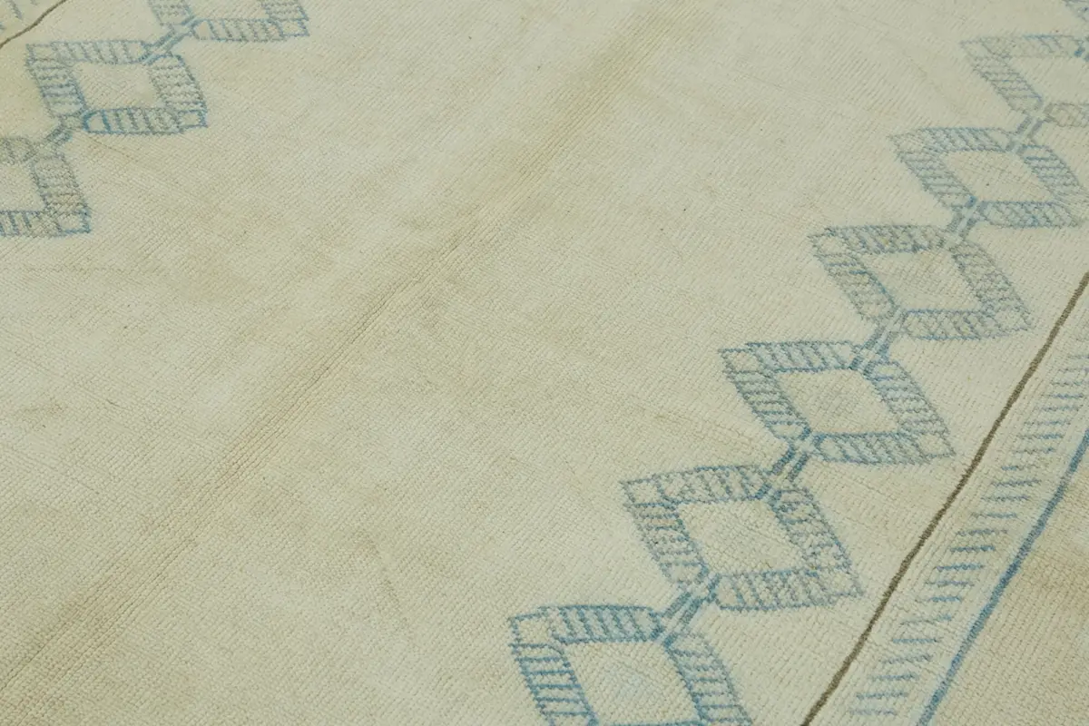 Anadolu Eskitme Bej Pamuk Üzerine Yün El Dokuma Halı-185x248 - Görsel 5