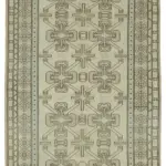 Anadolu Eskitme Bej Pamuk Üzerine Yün El Dokuma Halı-175x254