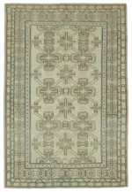 Anadolu Eskitme Bej Pamuk Üzerine Yün El Dokuma Halı-175x254