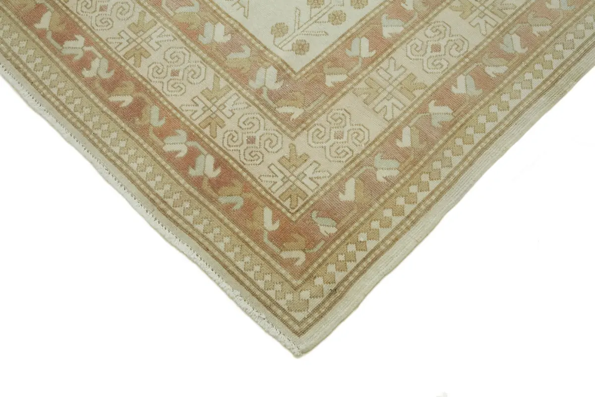 Anadolu Eskitme Bej Pamuk Üzerine Yün El Dokuma Halı-174x233 - Görsel 4