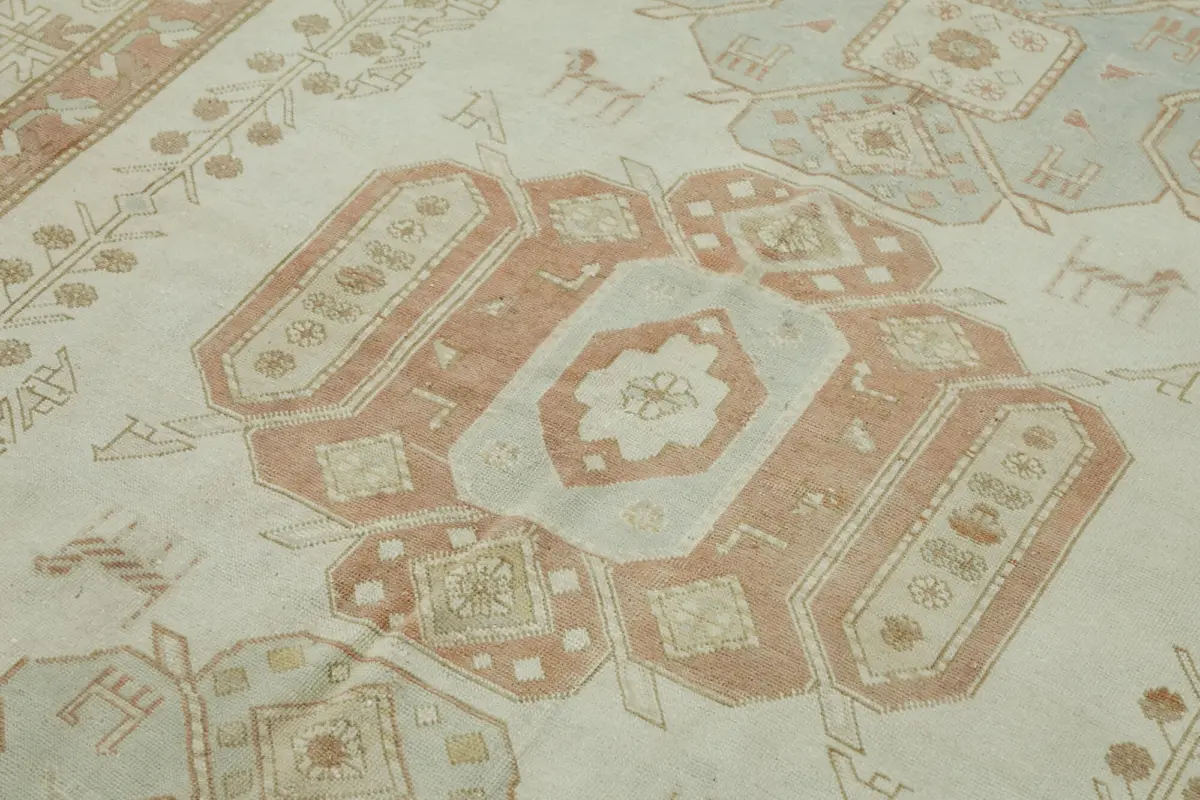 Anadolu Eskitme Bej Pamuk Üzerine Yün El Dokuma Halı-174x233 - Görsel 5