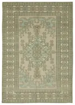 Anadolu Eskitme Bej Pamuk Üzerine Yün El Dokuma Halı-201x290