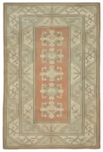 Anadolu Eskitme Bej Pamuk Üzerine Yün El Dokuma Halı-198x295