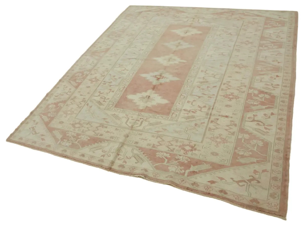 Anadolu Eskitme Bej Pamuk Üzerine Yün El Dokuma Halı-211x282 - Görsel 3