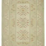 Anadolu Eskitme Bej Pamuk Üzerine Yün El Dokuma Halı-196x270