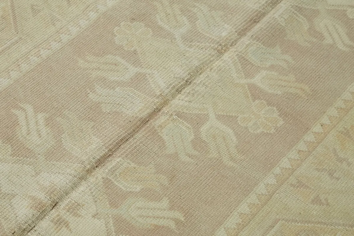 Anadolu Eskitme Bej Pamuk Üzerine Yün El Dokuma Halı-153x216 - Görsel 5