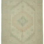 Anadolu Eskitme Bej Pamuk Üzerine Yün El Dokuma Halı-195x266