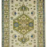 Anadolu Eskitme Bej Pamuk Üzerine Yün El Dokuma Halı-202x293