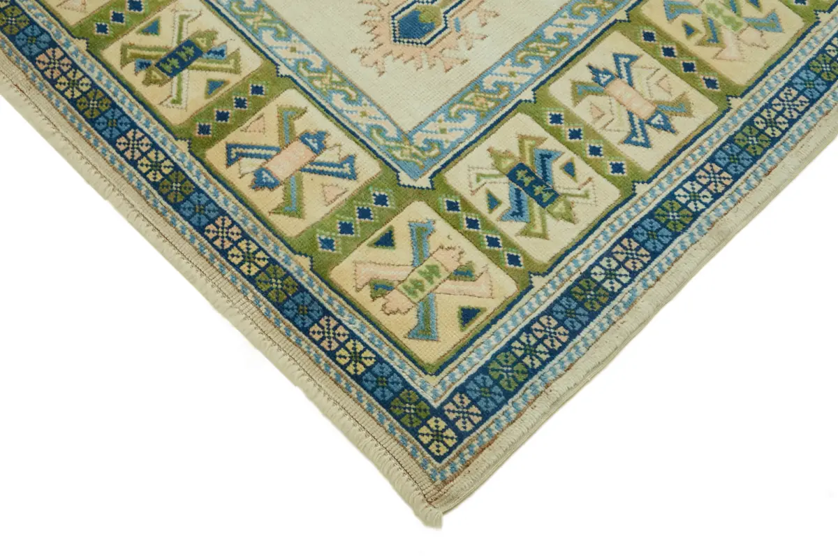 Anadolu Eskitme Bej Pamuk Üzerine Yün El Dokuma Halı-202x293 - Görsel 4