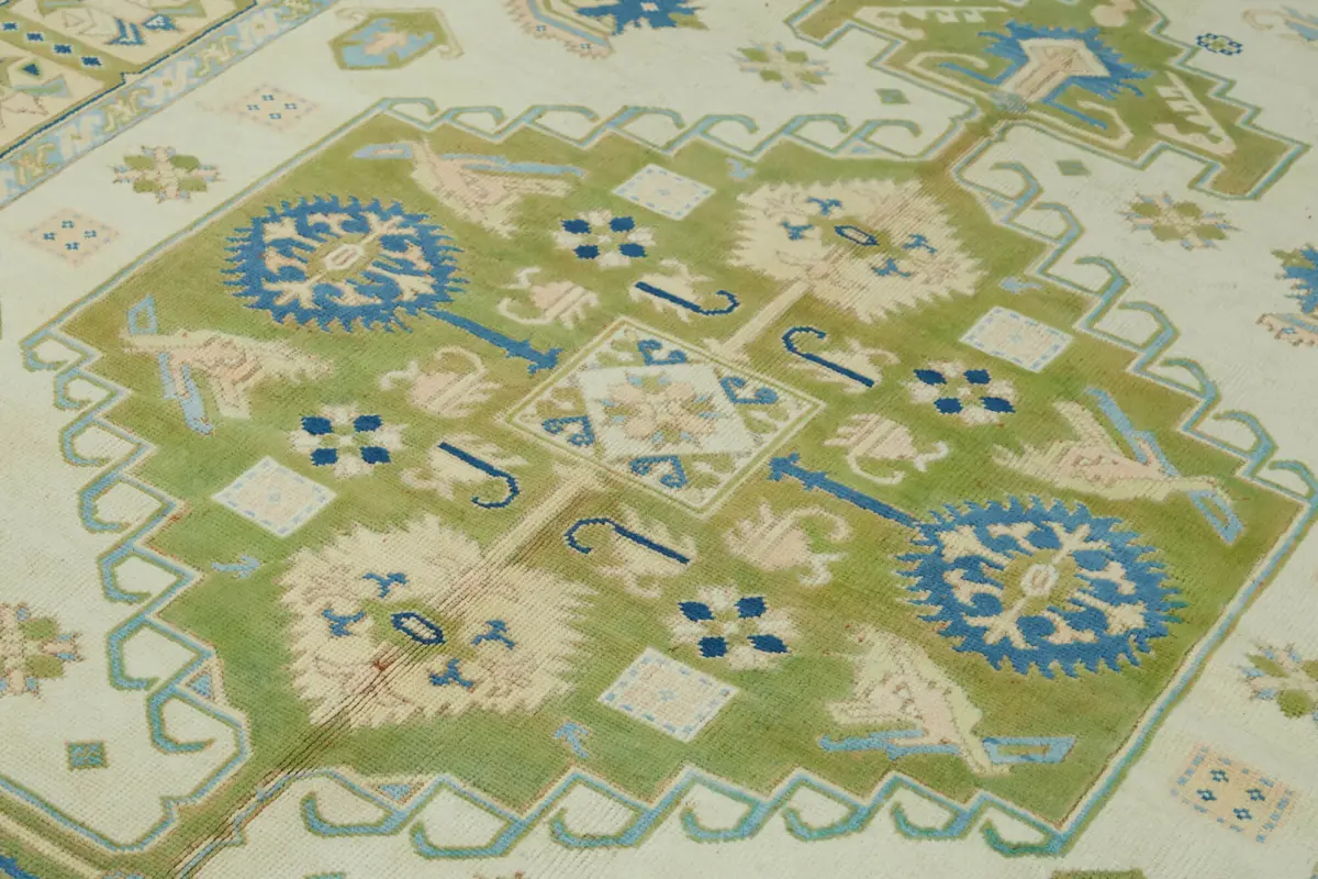 Anadolu Eskitme Bej Pamuk Üzerine Yün El Dokuma Halı-202x293 - Görsel 5