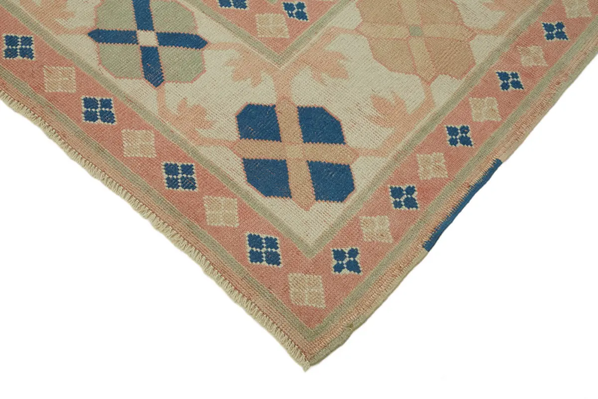 Anadolu Eskitme Bej Pamuk Üzerine Yün El Dokuma Halı-196x250 - Görsel 4