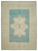 Anadolu Eskitme Bej Pamuk Üzerine Yün El Dokuma Halı-173x237