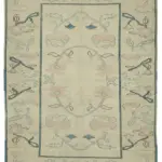 Anadolu Eskitme Bej Pamuk Üzerine Yün El Dokuma Halı-169x231