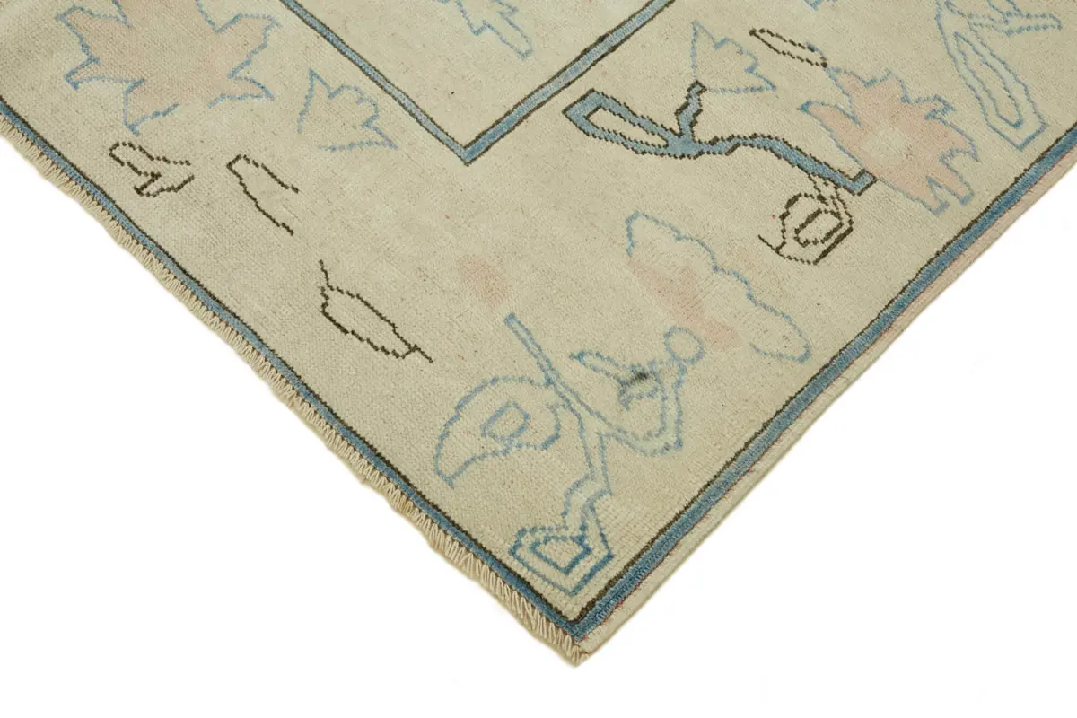 Anadolu Eskitme Bej Pamuk Üzerine Yün El Dokuma Halı-169x231 - Görsel 4